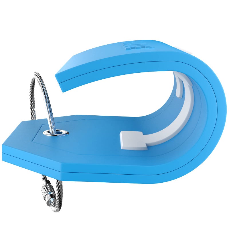 Shacke Initial Luggage Tag with Full Privacy Cover and Stainless Steel Loop - Aqua Teal (Letter L) - Image 4